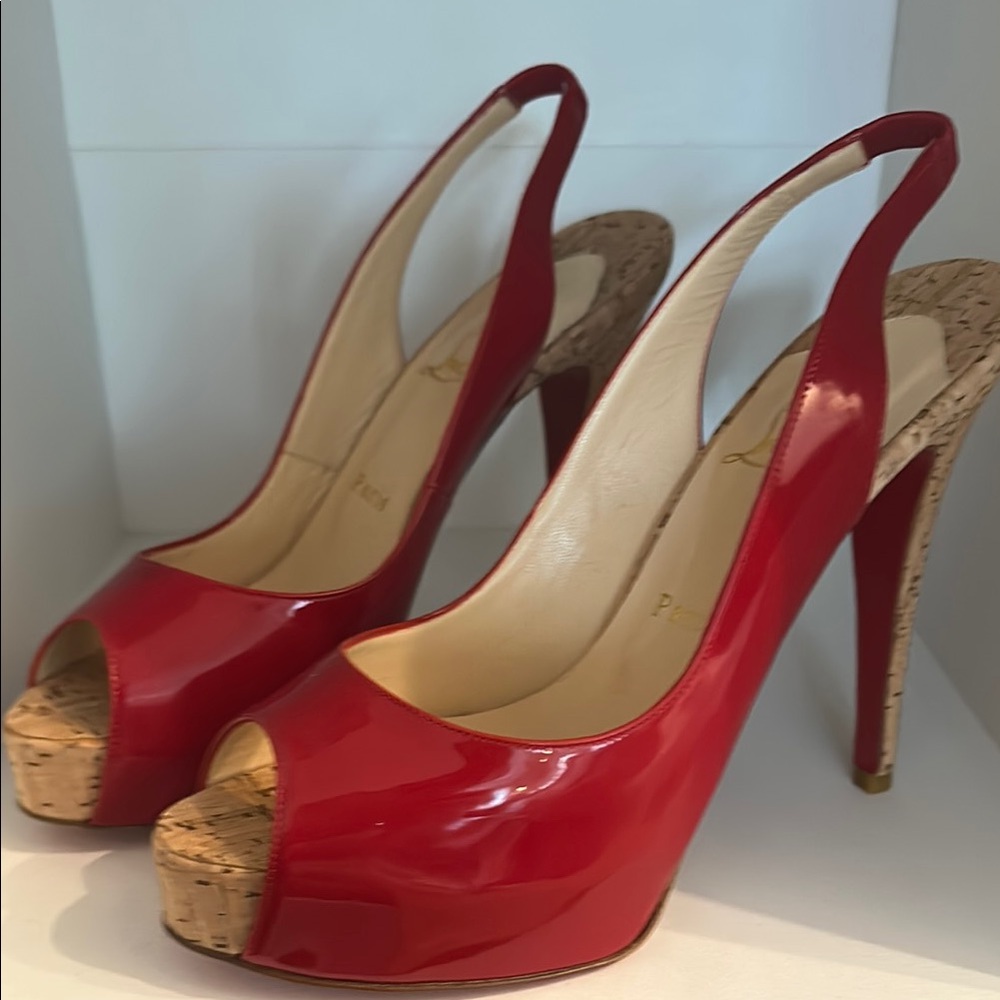 Christian Louboutin Red Patent Leather Stiletto Heels